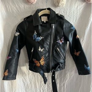 Hannah Banana Faux Leather Butterfly Motorcycle Jacket 🌵6